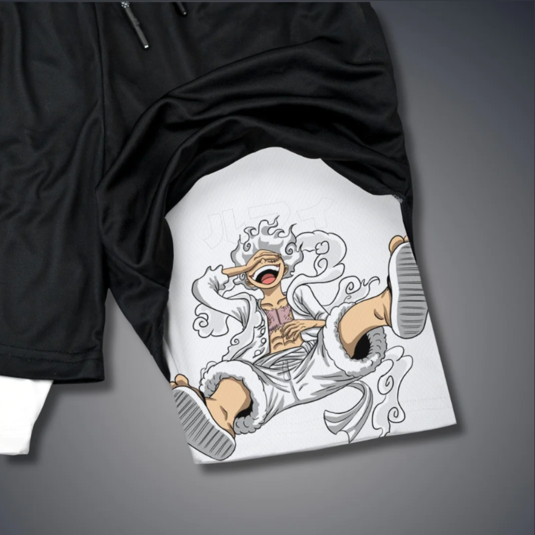 Anime Performance Shorts White Luffy